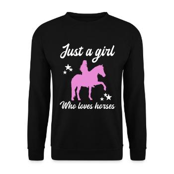 Ciel étoilé Cavalier Amour Chevaux - Sweat-shirt Unisexe - noir - Devant - Alina (178cm) & Michal (187cm)