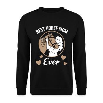 Pferdemama des Jahres Liebevoll - Unisex Pullover - Schwarz - Vorne - Alina (178cm) & Michal (187cm)