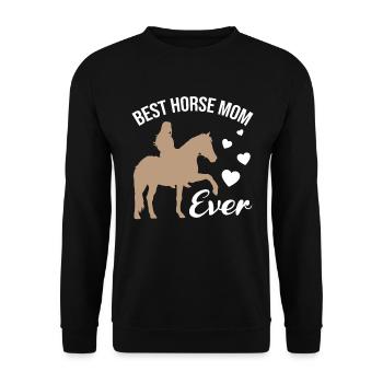 Pferdemama des Jahres Liebevoll - Unisex Pullover - Schwarz - Vorne - Alina (178cm) & Michal (187cm)