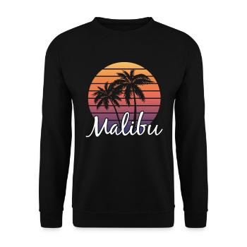 Sunset Palms Malibu Beach Vibes - Sweat-shirt Unisexe - noir - Devant - Alina (178cm) & Michal (187cm)
