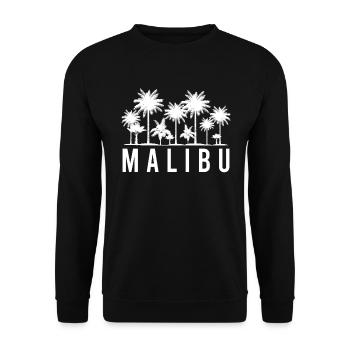 Malibu Palmen Flair Tropen Traum - Unisex Pullover - Schwarz - Vorne - Alina (178cm) & Michal (187cm)