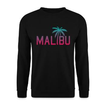Neon Malibu Palm Tree Retro Style - Unisex Sweatshirt - black - Front - Alina (178cm) & Michal (187cm)