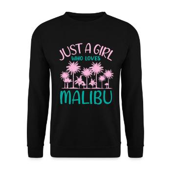 Malibu Fille Amour Plage Vie Coeur De Paume - Sweat-shirt Unisexe - noir - Devant - Alina (178cm) & Michal (187cm)