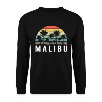 Retro Malibu Sonnenuntergang Relax - Unisex Pullover - Schwarz - Vorne - Alina (178cm) & Michal (187cm)