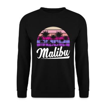 Retro Malibu Sonnenuntergang Relax - Unisex Pullover - Schwarz - Vorne - Alina (178cm) & Michal (187cm)