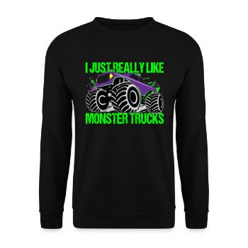 Monster Truck Color Explosion Dynamics - Unisex Sweatshirt - black - Front - Alina (178cm) & Michal (187cm)