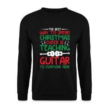 Die Beste Art, Die Weihnachtsfreude Zu Verbringen, - Unisex Pullover - Schwarz - Vorne - Alina (178cm) & Michal (187cm)