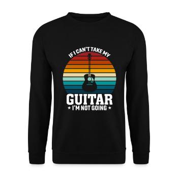 Wenn Ich Meine Gitarre Nicht Mitnehmen Kann - Unisex Pullover - Schwarz - Vorne - Alina (178cm) & Michal (187cm)