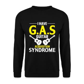 J’ai le syndrome d’acquisition de la guitare G.A.S - Sweat-shirt Unisexe - noir - Devant - Alina (178cm) & Michal (187cm)