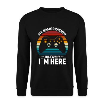Mon jeu a planté, c’est pourquoi je suis ici - Sweat-shirt Unisexe - noir - Devant - Alina (178cm) & Michal (187cm)