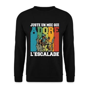 Adore Escalade Vintage Grimpeur Alpinisme Varappe - Sweat-shirt Unisexe - noir - Devant - Alina (178cm) & Michal (187cm)