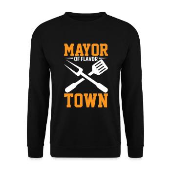 Mayor of Flavor Town - Unisex Sweatshirt - black - Front - Alina (178cm) & Michal (187cm)