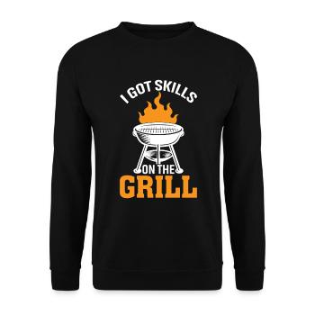 J’ai des compétences sur le gril - Sweat-shirt Unisexe - noir - Devant - Alina (178cm) & Michal (187cm)