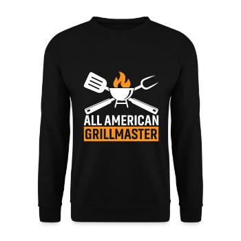 All American Grillmaster - Unisex Sweatshirt - black - Front - Alina (178cm) & Michal (187cm)