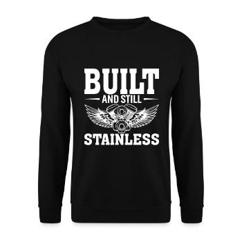 Built and still rust-proof - Unisex Sweatshirt - black - Front - Alina (178cm) & Michal (187cm)