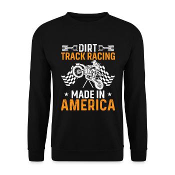 Dirt Track Racing Gemacht In Amerika - Unisex Pullover - Schwarz - Vorne - Alina (178cm) & Michal (187cm)