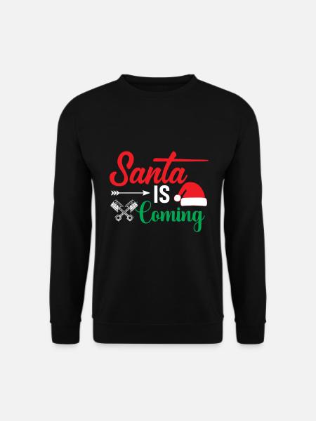 Der Weihnachtsmann Kommt - Unisex Pullover - Schwarz