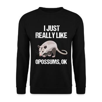 Naturally Elegant Opossum Highlight - Unisex Sweatshirt - black - Front - Alina (178cm) & Michal (187cm)