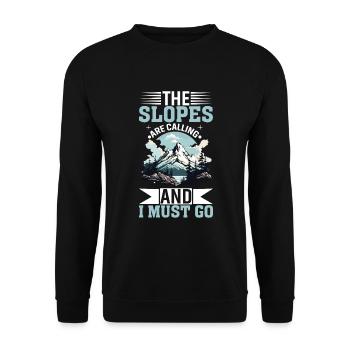 Les pistes m’appellent et il faut que j’y aille - Sweat-shirt Unisexe - noir - Devant - Alina (178cm) & Michal (187cm)