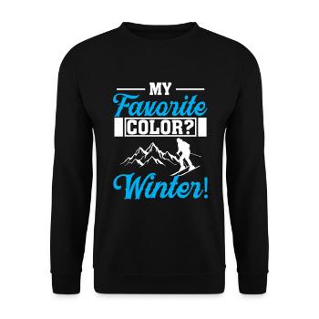 Meine Lieblingsfarbe? Der Winter! - Unisex Pullover - Schwarz - Vorne - Alina (178cm) & Michal (187cm)