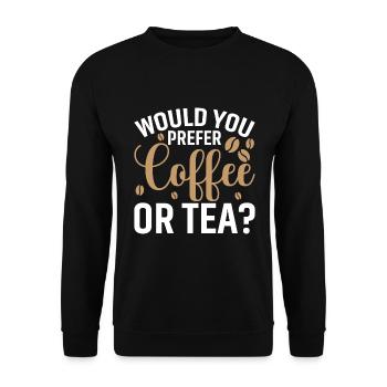 Préférez-vous le café ou le thé ? - Sweat-shirt Unisexe - noir - Devant - Alina (178cm) & Michal (187cm)