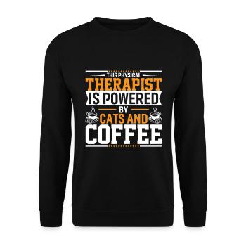 This Physiotherapist Is Driven By Cats - Unisex Sweatshirt - black - Front - Alina (178cm) & Michal (187cm)