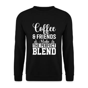 Le café et les amis sont le mélange parfait - Sweat-shirt Unisexe - noir - Devant - Alina (178cm) & Michal (187cm)