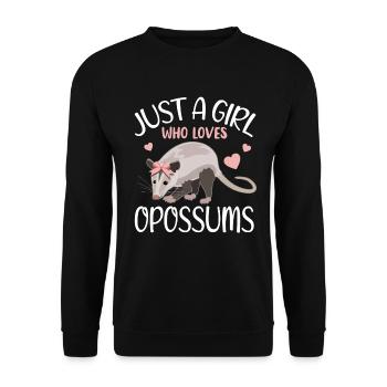 Opossum Herzchen Mädchen Geschenkidee - Unisex Pullover - Schwarz - Vorne - Alina (178cm) & Michal (187cm)
