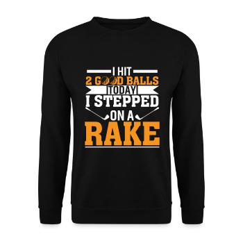 J’ai frappé 2 bonnes balles aujourd’hui je suis sur - Sweat-shirt Unisexe - noir - Devant - Alina (178cm) & Michal (187cm)