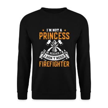 Ich Bin Keine Prinzessin Ich Muss Nicht Gerettet - Unisex Pullover - Schwarz - Vorne - Alina (178cm) & Michal (187cm)