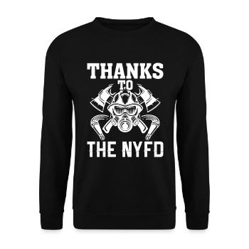 Dank An Die Nyfd - Unisex Pullover - Schwarz - Vorne - Alina (178cm) & Michal (187cm)