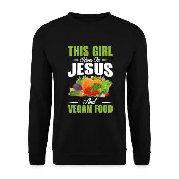 Cette fille se nourrit de Jésus et végétalienne - Sweat-shirt Unisexe - noir - Devant - Alina (178cm) & Michal (187cm)
