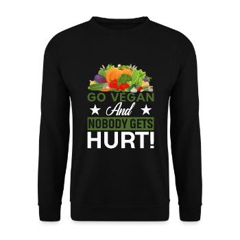 Devenez végétalien et personne ne sera blessé ! - Sweat-shirt Unisexe - noir - Devant - Alina (178cm) & Michal (187cm)
