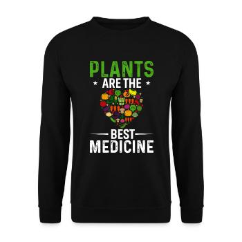 Les plantes sont le meilleur remède - Sweat-shirt Unisexe - noir - Devant - Alina (178cm) & Michal (187cm)