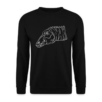 Œuvres d’art de Silhouettes de dinosaures primitifs - Sweat-shirt Unisexe - noir - Devant - Alina (178cm) & Michal (187cm)