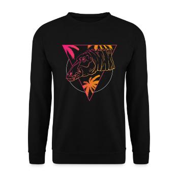 Colored Dino Circle Art Gift - Unisex Sweatshirt - black - Front - Alina (178cm) & Michal (187cm)