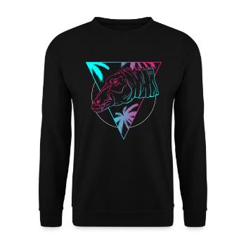 Colored Dino Circle Art Gift - Unisex Sweatshirt - black - Front - Alina (178cm) & Michal (187cm)