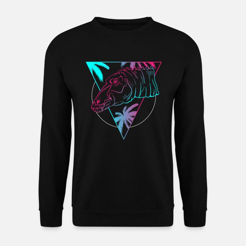 Farbiger Dino Kreis Kunst Geschenk - Unisex Pullover - Schwarz