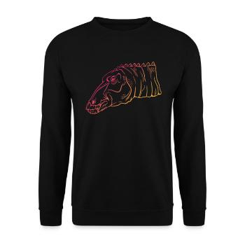 Neon Dino Geometry Art Gift - Unisex Sweatshirt - black - Front - Alina (178cm) & Michal (187cm)
