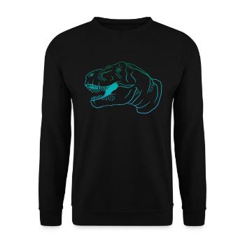 Retro T-Rex Dino Neon Outfit Gift - Unisex Sweatshirt - black - Front - Alina (178cm) & Michal (187cm)