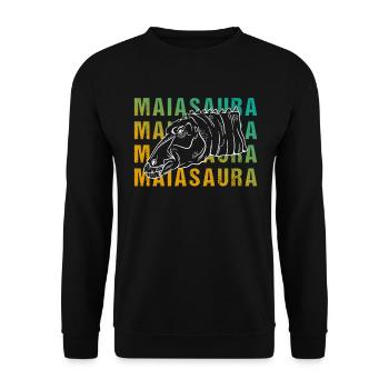 Maiasaura Word Art Design Style rétro - Sweat-shirt Unisexe - noir - Devant - Alina (178cm) & Michal (187cm)