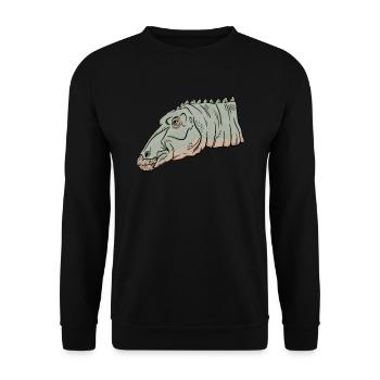 Maiasaura Art Illustration Vintage Style - Unisex Sweatshirt - black - Front - Alina (178cm) & Michal (187cm)
