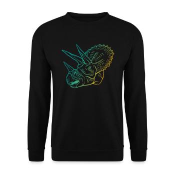 Triceratops Outline Artwork Retro Gift - Unisex Sweatshirt - black - Front - Alina (178cm) & Michal (187cm)