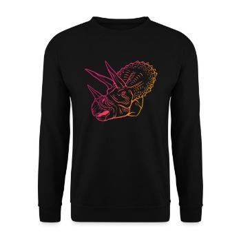 Neon Triceratops Retro Style Collectible - Unisex Sweatshirt - black - Front - Alina (178cm) & Michal (187cm)