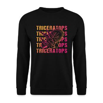 Triceratops Pun Design Vintage Look - Unisex Sweatshirt - black - Front - Alina (178cm) & Michal (187cm)