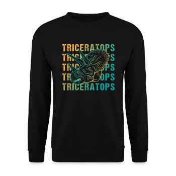Triceratops Pun Design Vintage Look - Unisex Sweatshirt - black - Front - Alina (178cm) & Michal (187cm)