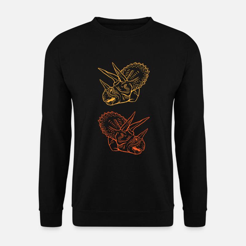 Triceratops Linienkunst Minimal Schwarz - Unisex Pullover - Schwarz