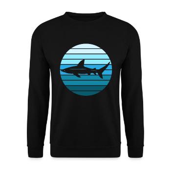 Requin Retro Sunset Surfer - Sweat-shirt Unisexe - noir - Devant - Alina (178cm) & Michal (187cm)