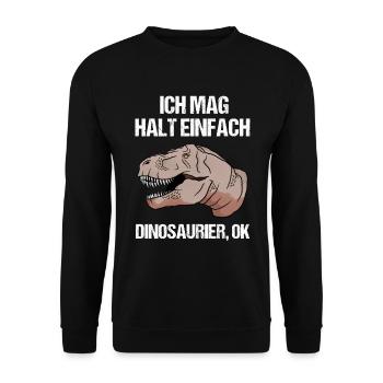 Einfach Dino-Liebe Geschenk - Unisex Pullover - Schwarz - Vorne - Alina (178cm) & Michal (187cm)