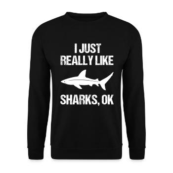Cadeau de fan Easy Sharks - Sweat-shirt Unisexe - noir - Devant - Alina (178cm) & Michal (187cm)